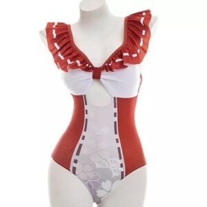 Genshin Impact Yae Miko Swimsuit One Piece Cosplay Swimwear Women Bodysuit Suit
